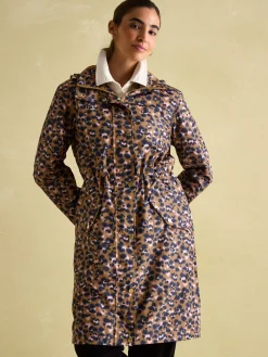 Holkham Tan Leopard Waterproof Packable Raincoat With Hood<Joules Sale