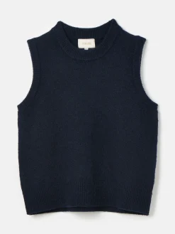 Holly Navy Blue Regular Fit Knitted Vest<Joules Online