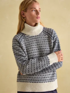 Ingrid Patterned Jumper with Detachable Roll Neck<Joules Hot
