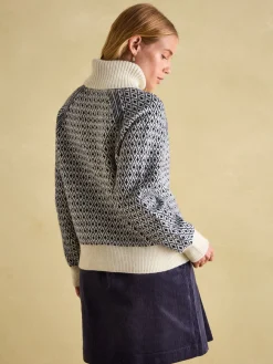Ingrid Patterned Jumper with Detachable Roll Neck<Joules Hot