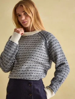 Ingrid Patterned Jumper with Detachable Roll Neck<Joules Hot