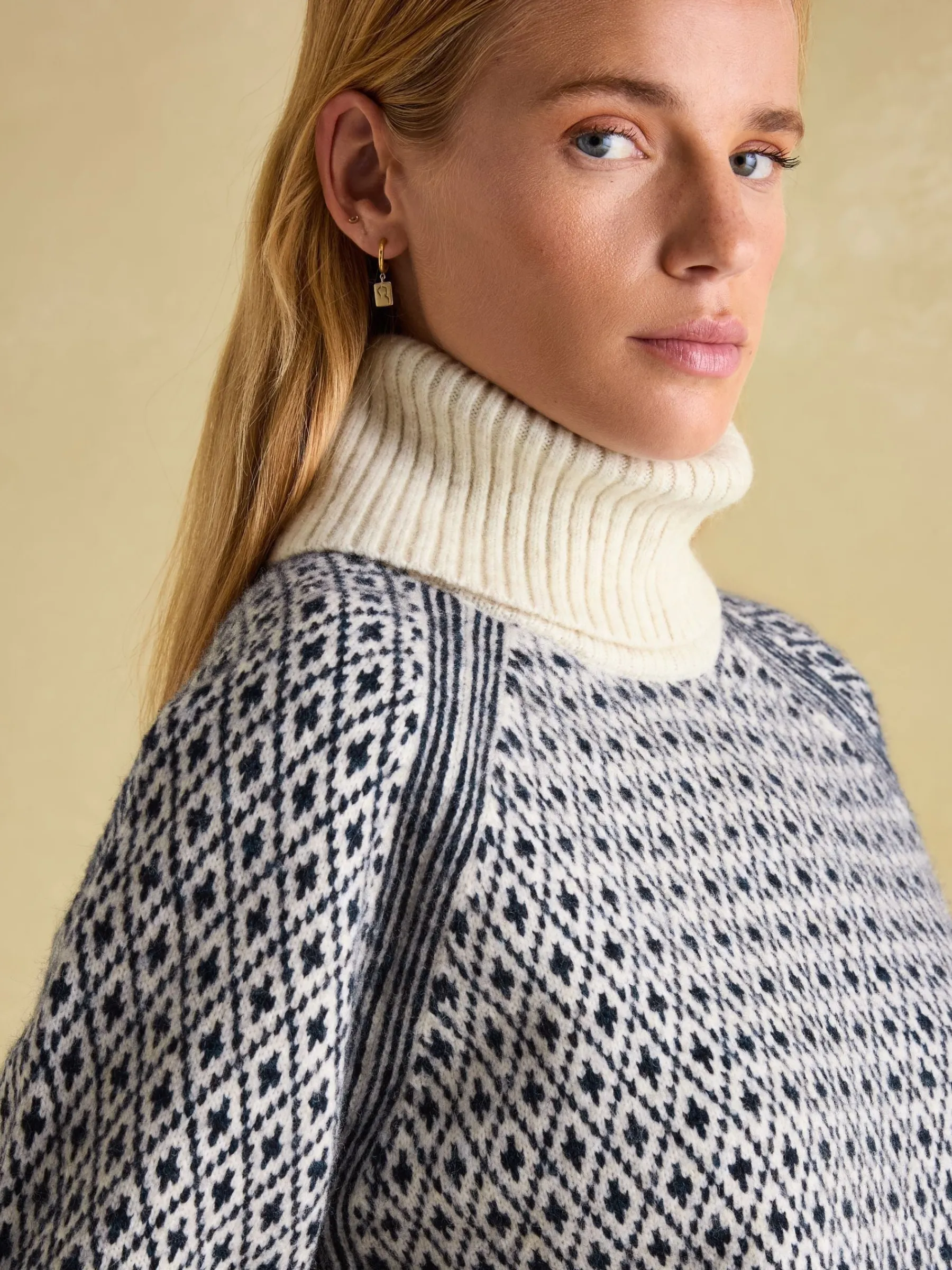 Ingrid Patterned Jumper with Detachable Roll Neck<Joules Hot