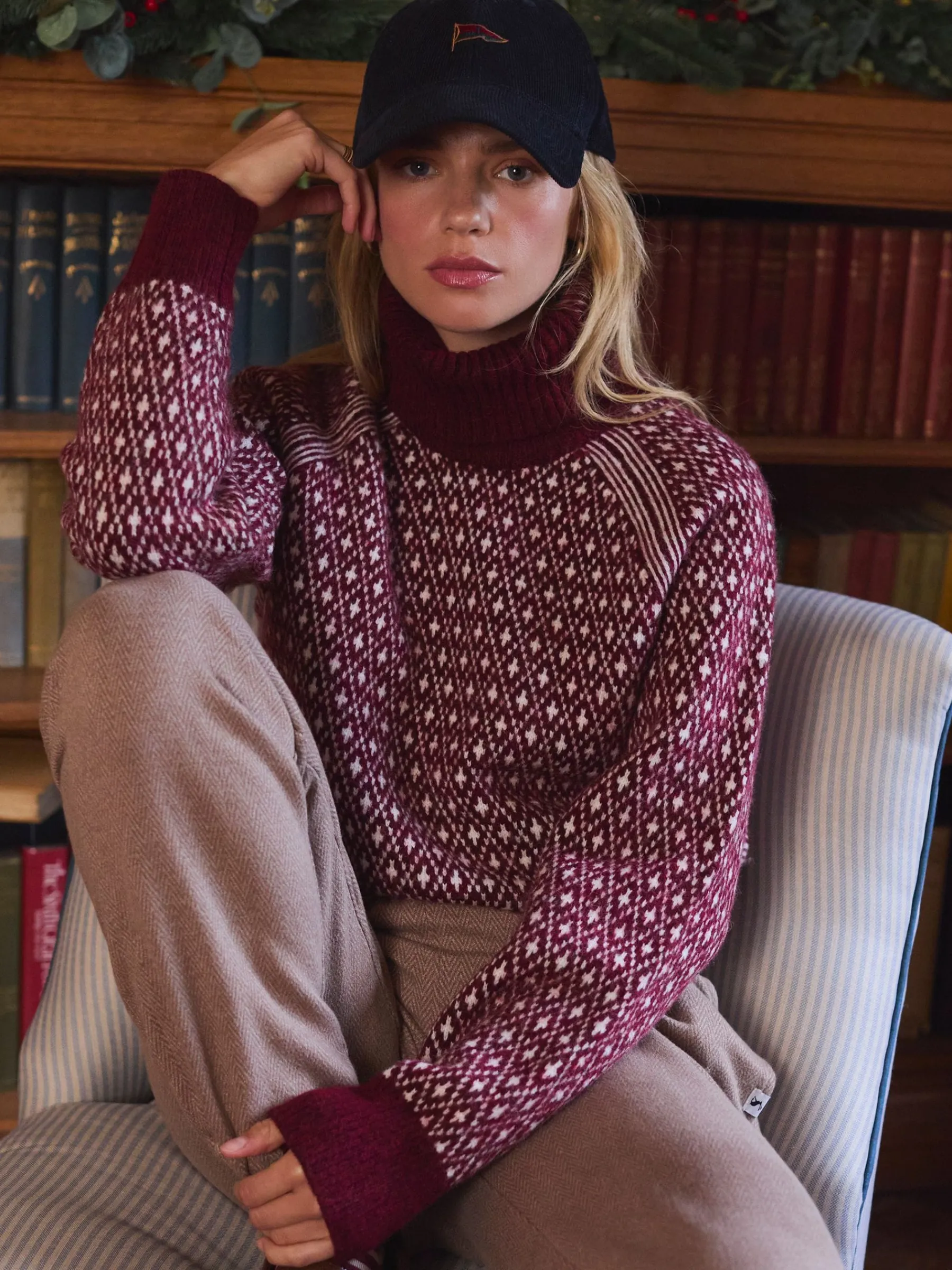 Ingrid Patterned Jumper with Detachable Roll Neck<Joules Hot