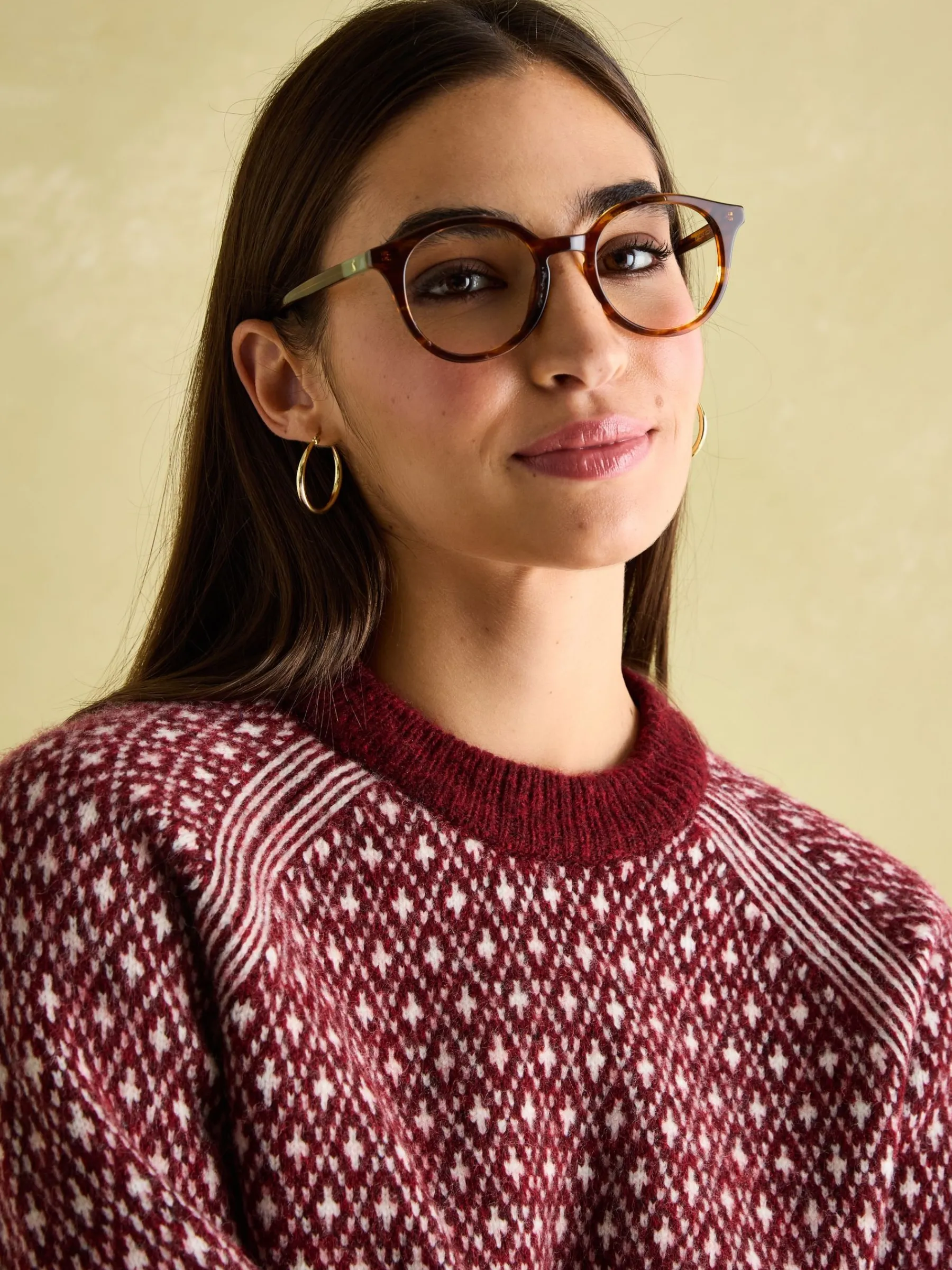 Ingrid Patterned Jumper with Detachable Roll Neck<Joules Hot