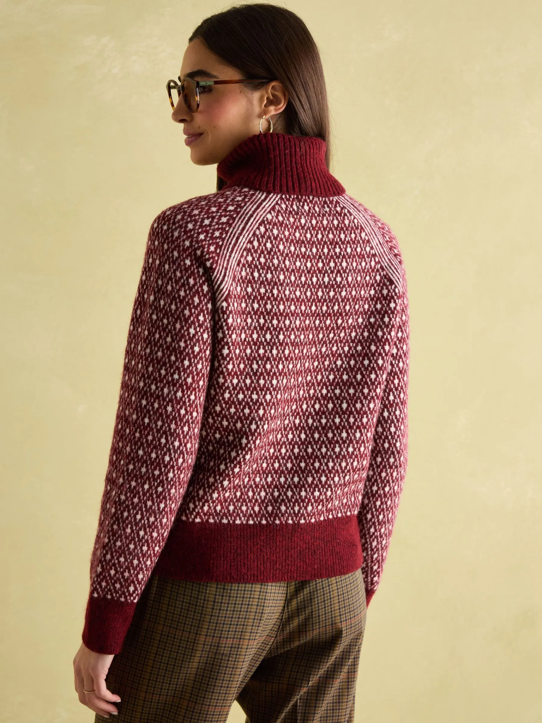 Ingrid Patterned Jumper with Detachable Roll Neck<Joules Hot