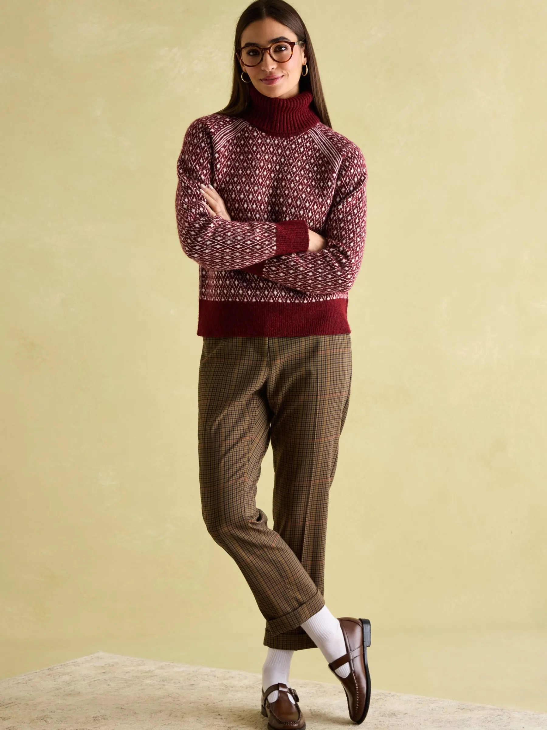 Ingrid Patterned Jumper with Detachable Roll Neck<Joules Hot