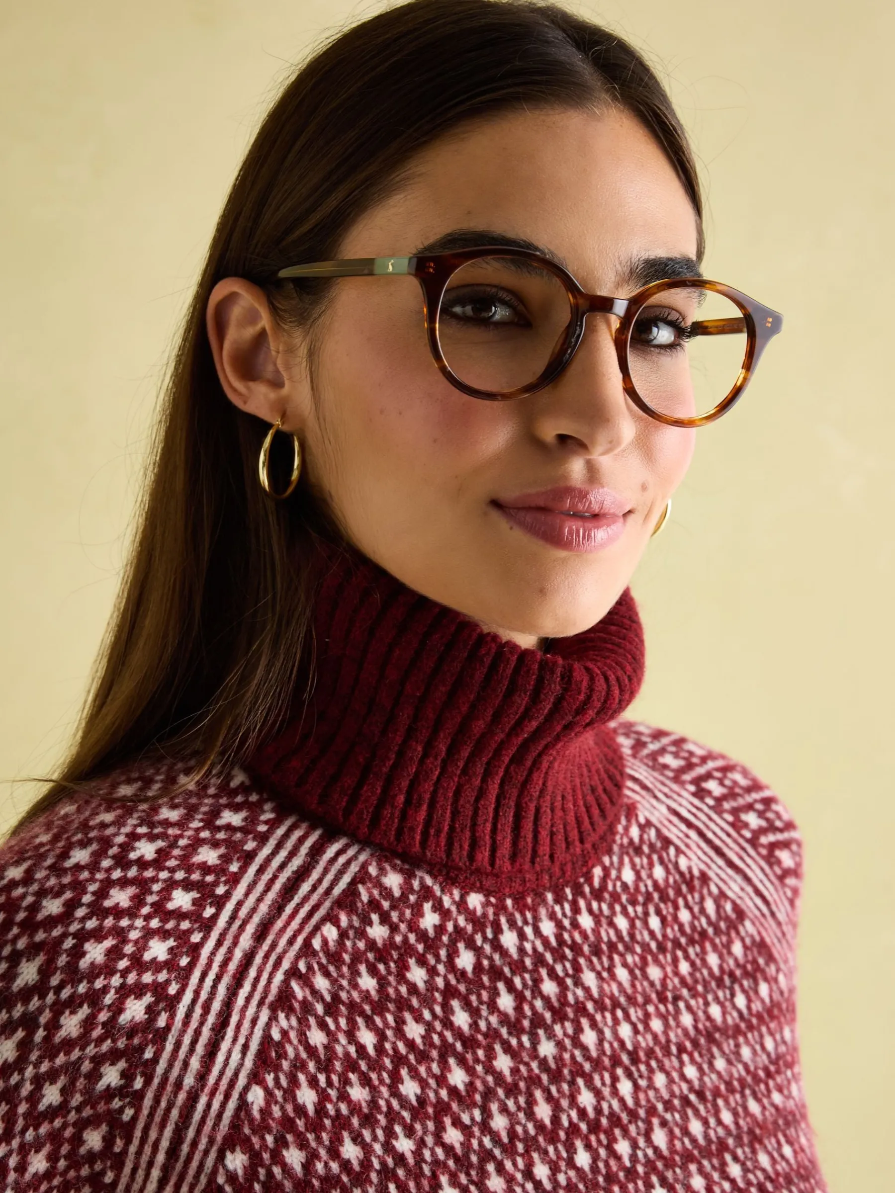 Ingrid Patterned Jumper with Detachable Roll Neck<Joules Hot