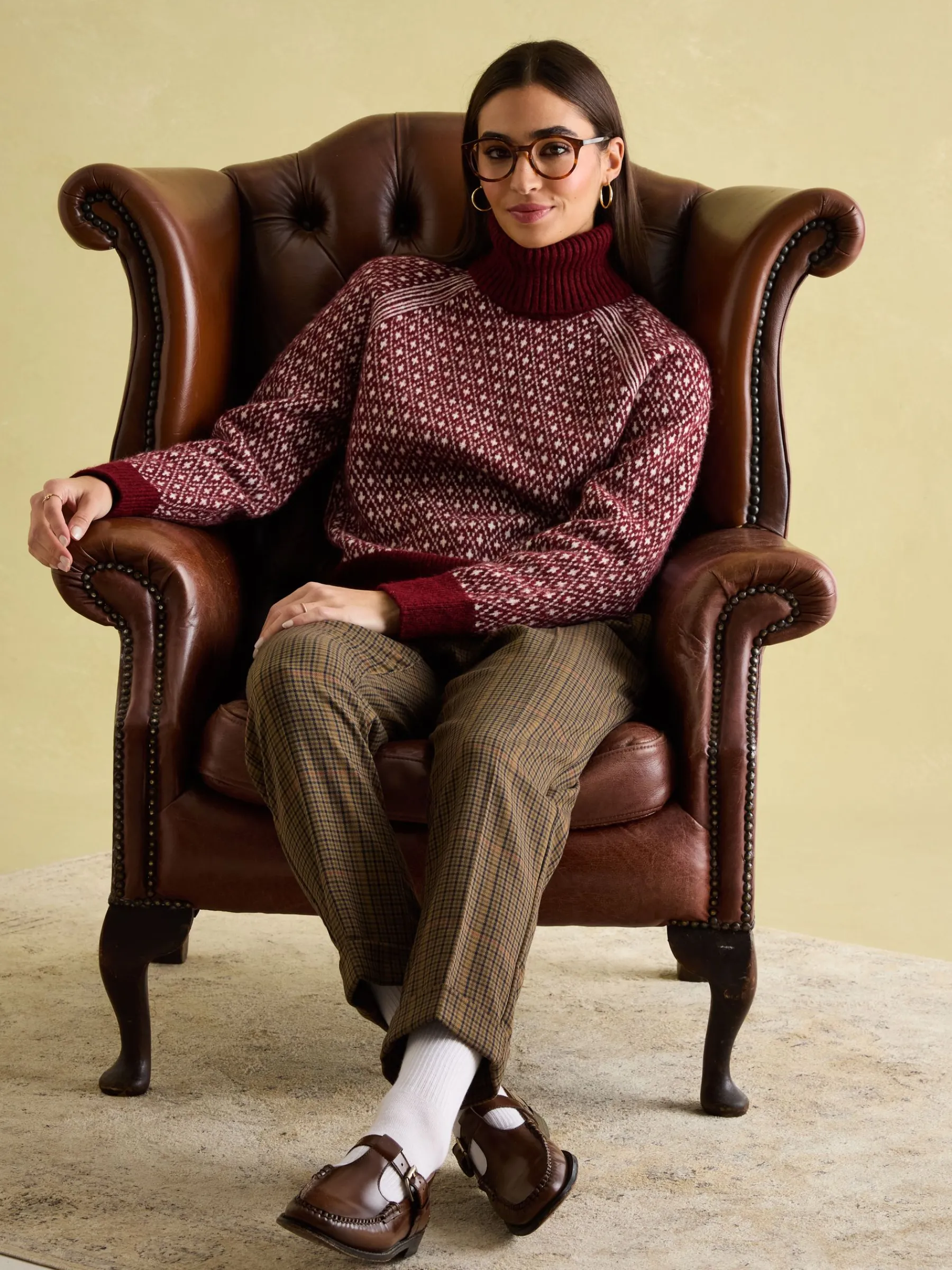 Ingrid Patterned Jumper with Detachable Roll Neck<Joules Hot