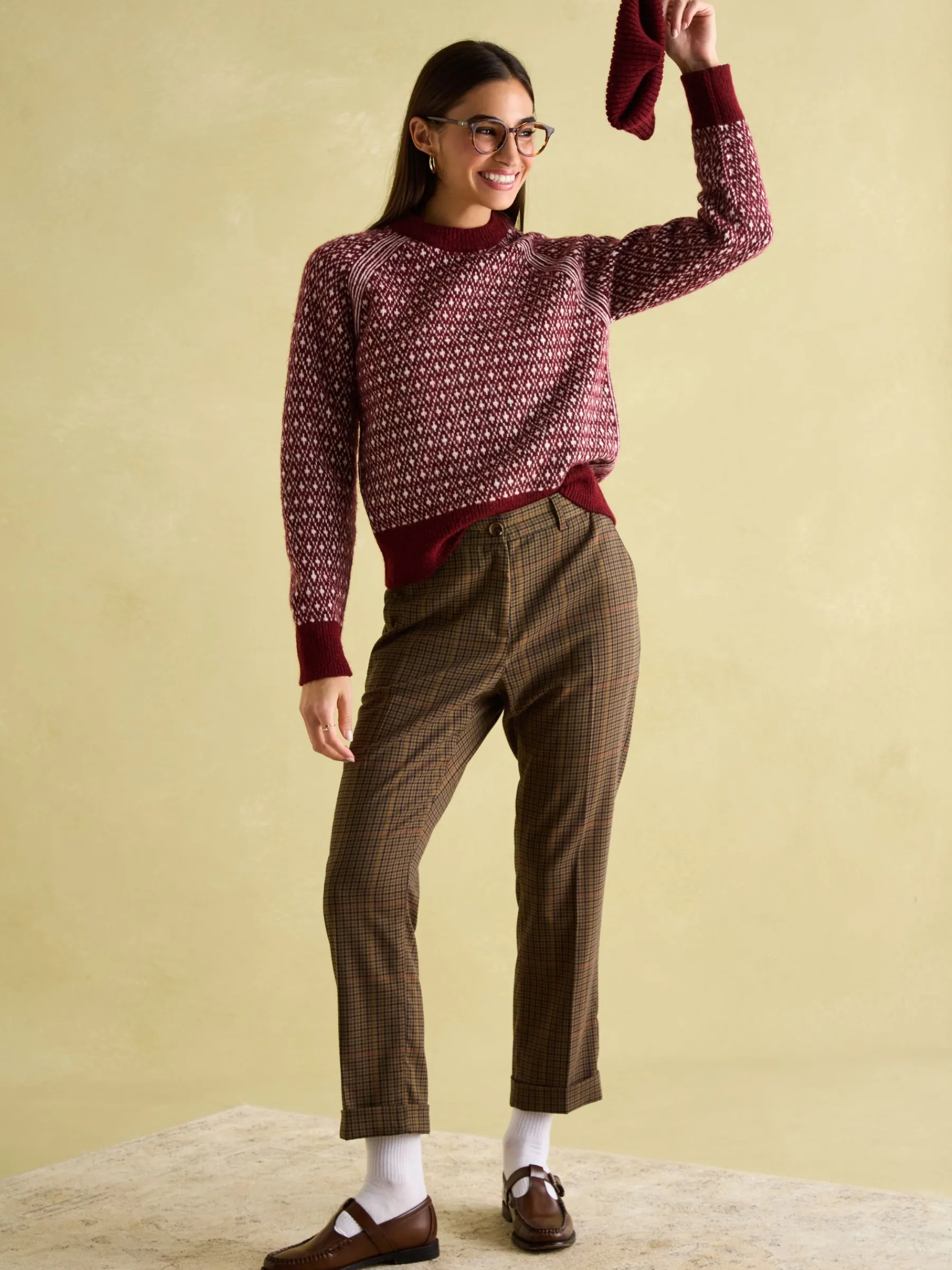 Ingrid Patterned Jumper with Detachable Roll Neck<Joules Hot