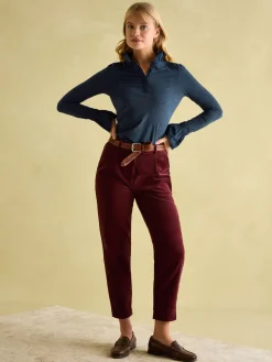 Kate Navy Sparkle Long Sleeve Frilled Neck Top<Joules Clearance