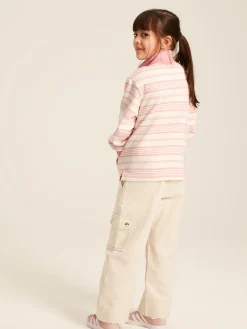 Kids' Burnham Pink Stripe Funnel Neck Sweatshirt<Joules Sale