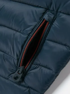 Kids' Crofton Navy Blue Showerproof Quilted Gilet<Joules Hot