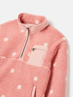 Kids' Tilly Pink Spot Half Zip Borg Fleece<Joules Best