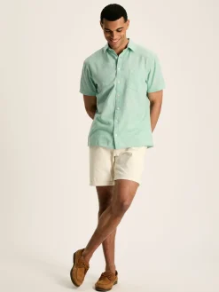 Linen Blend Plain Short Sleeve Shirt<Joules Sale
