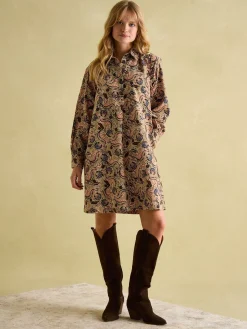 Maple Floral Paisley Corduroy Shirt Dress<Joules Sale