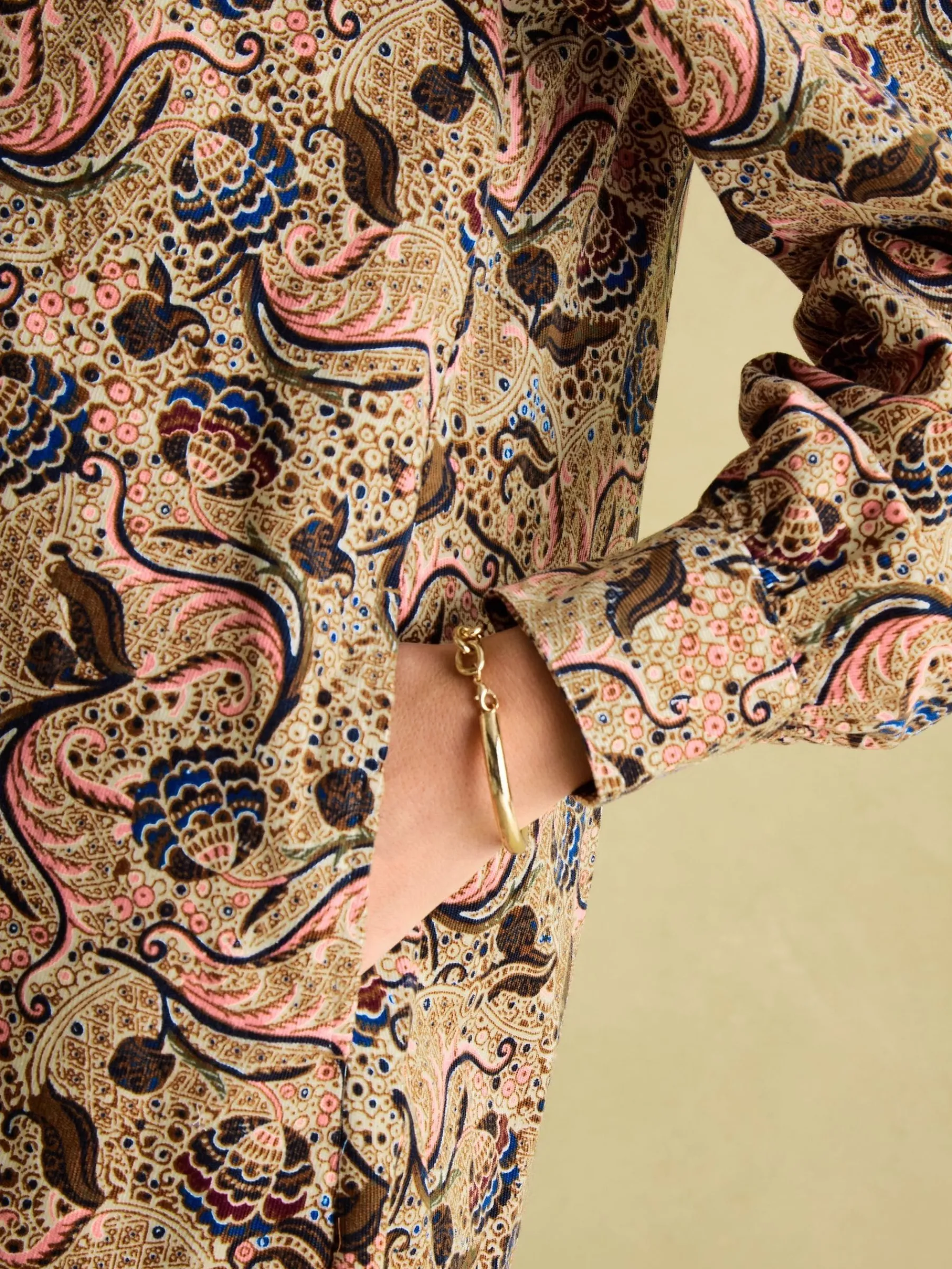 Maple Floral Paisley Corduroy Shirt Dress<Joules Sale