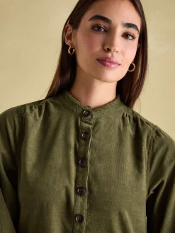 Maple Khaki Green Corduroy Shirt Dress<Joules Sale