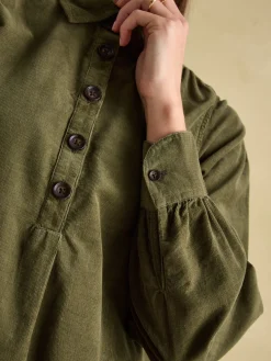 Maple Khaki Green Corduroy Shirt Dress<Joules Sale