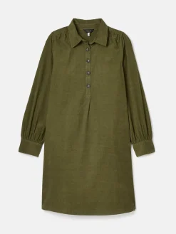 Maple Khaki Green Corduroy Shirt Dress<Joules Sale