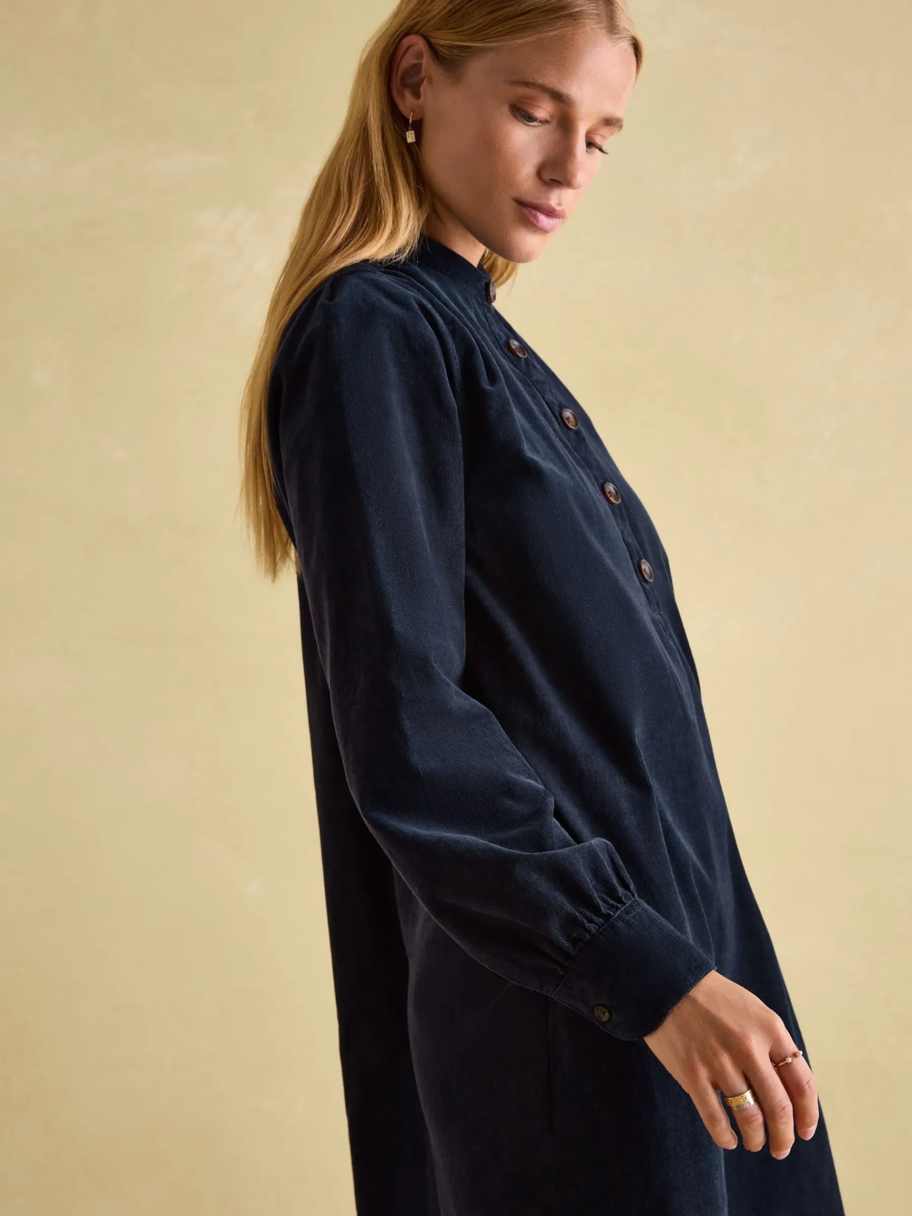 Maple Navy Blue Corduroy Shirt Dress<Joules Hot