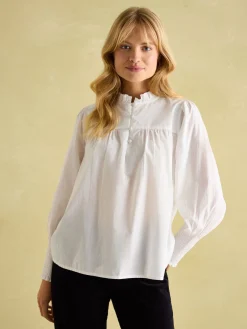 Mariella Cotton Frill Neck Blouse<Joules Outlet