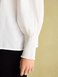 Mariella Cotton Frill Neck Blouse<Joules Outlet