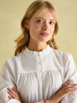 Mariella Cotton Frill Neck Blouse<Joules Outlet
