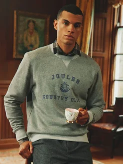 Mason Grey Marl Graphic Crew Neck Jumper<Joules Hot