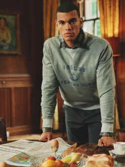 Mason Grey Marl Graphic Crew Neck Jumper<Joules Hot