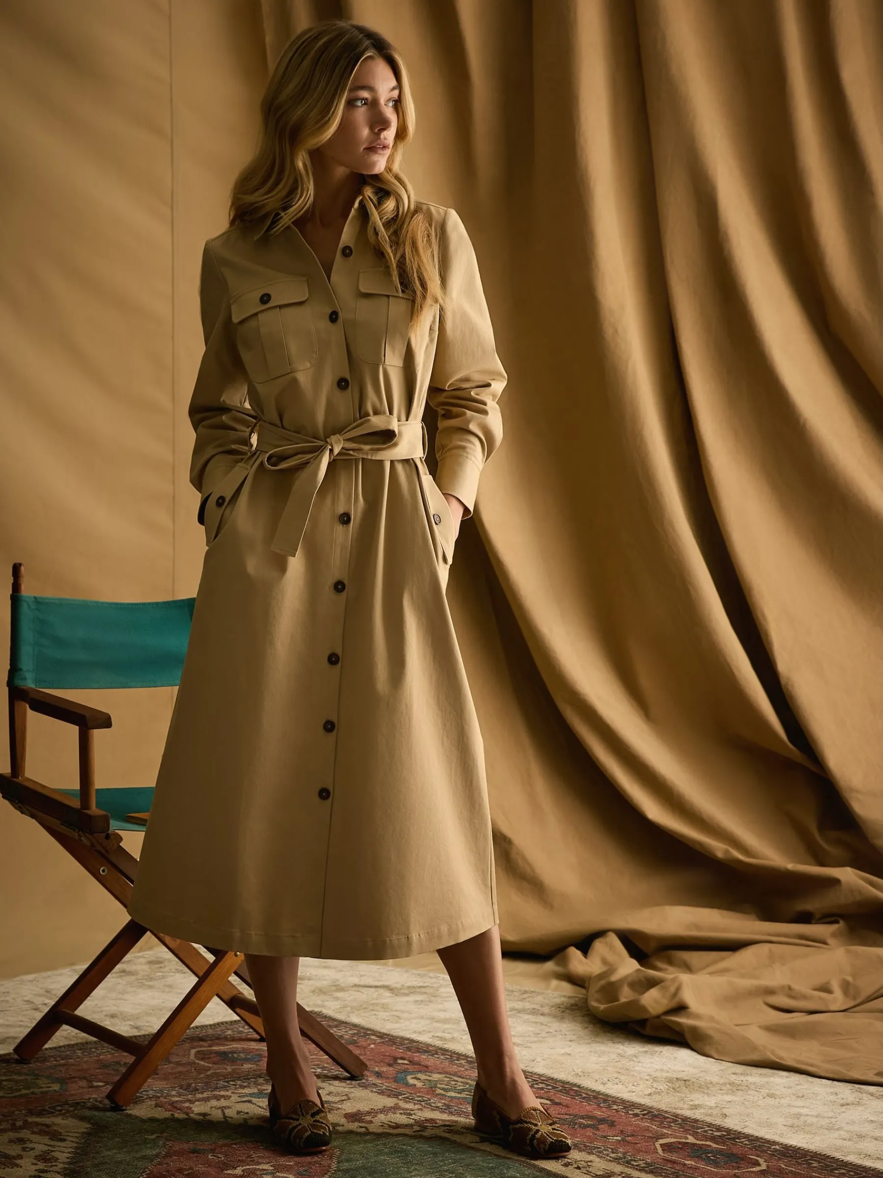 Meredith Tan Brown Midi Shirt Dress<Joules Discount