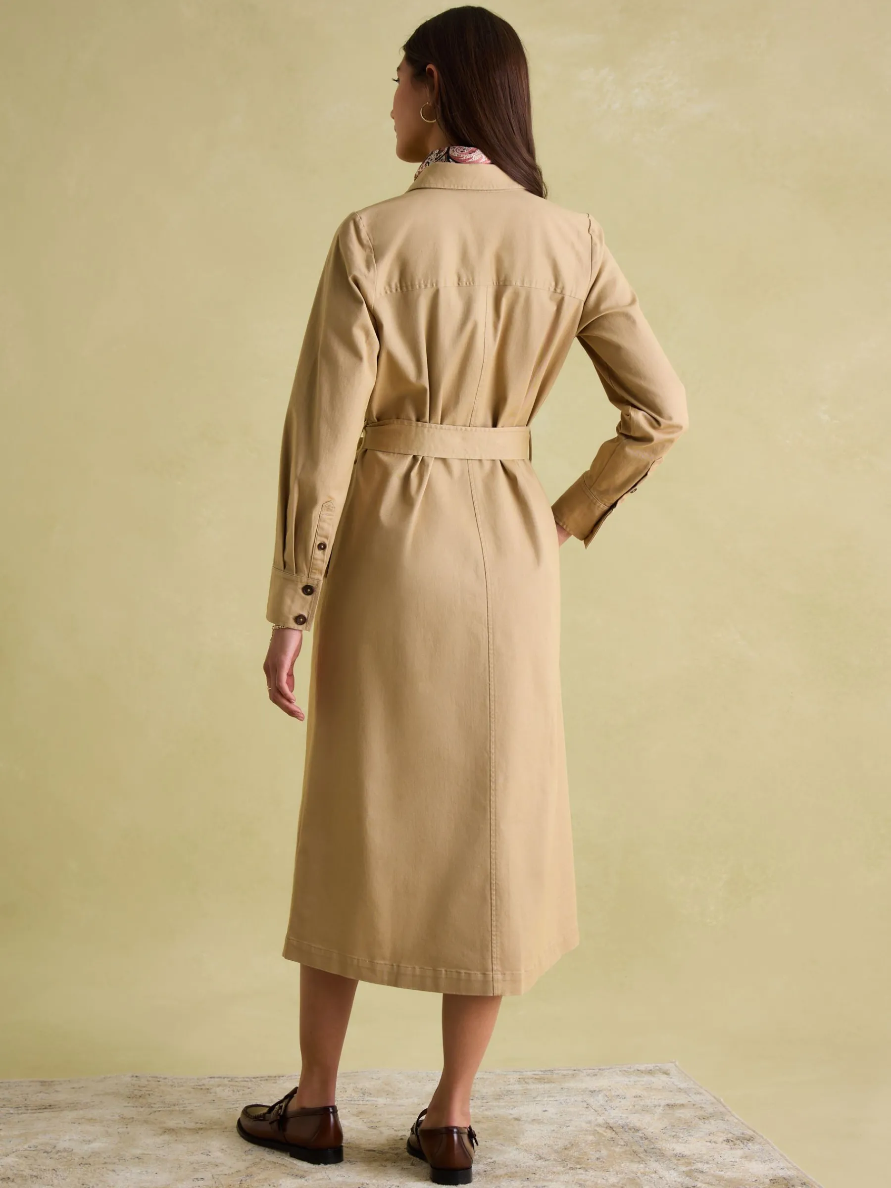 Meredith Tan Brown Midi Shirt Dress<Joules Discount