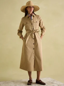 Meredith Tan Brown Midi Shirt Dress<Joules Discount