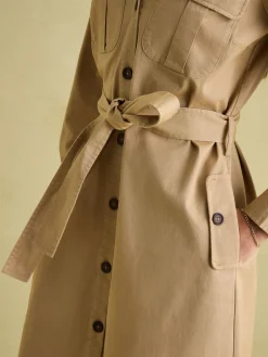 Meredith Tan Brown Midi Shirt Dress<Joules Discount