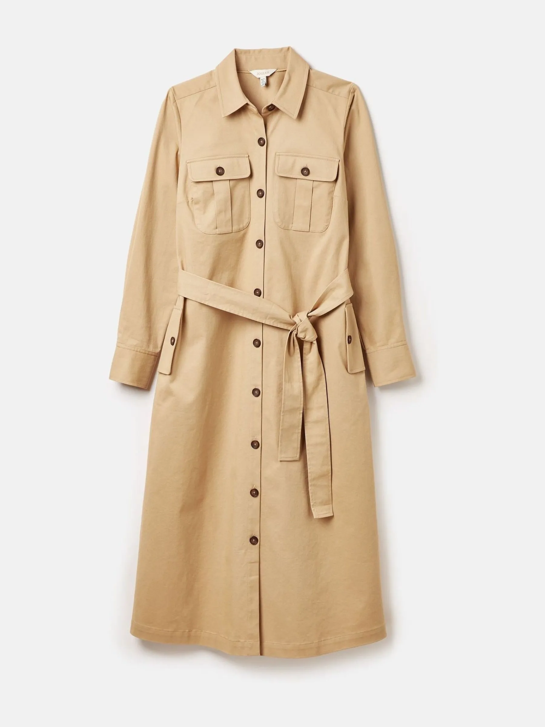 Meredith Tan Brown Midi Shirt Dress<Joules Discount