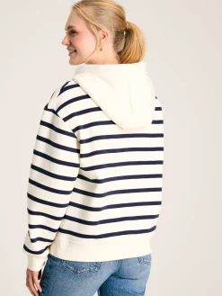 Milbourne Navy & White Striped Embroidered Hoodie<Joules Outlet