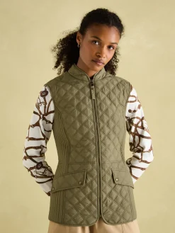 Minx Showerproof Diamond Quilted Gilet<Joules Best