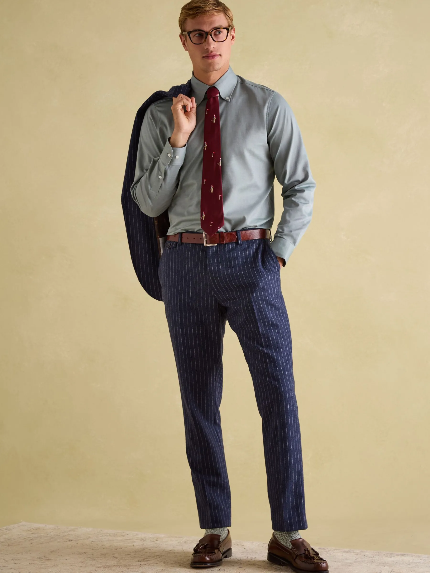 Slim Fit Pinstripe Suit Trousers<Joules Outlet