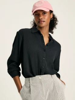 Nell Button Through Cotton Shirt<Joules Hot