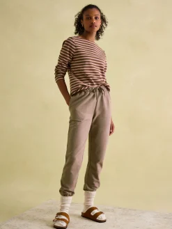 New Harbour Chocolate Brown pink Boat Neck Breton Top<Joules Sale