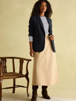 New Harbour Cream & Navy Striped Boat Neck Breton Top<Joules Online
