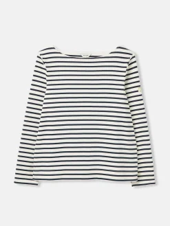 New Harbour Cream & Navy Striped Boat Neck Breton Top<Joules Online