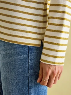 New Harbour Cream Gold Boat Neck Breton Top<Joules Clearance