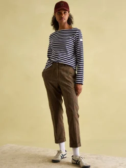 New Harbour Navy & White Striped Boat Neck Breton Top<Joules Online