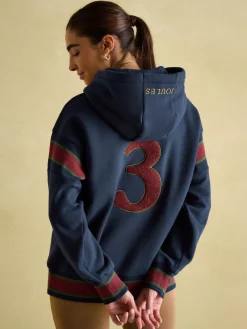 Newham Navy blue Embellished Hoodie<Joules New