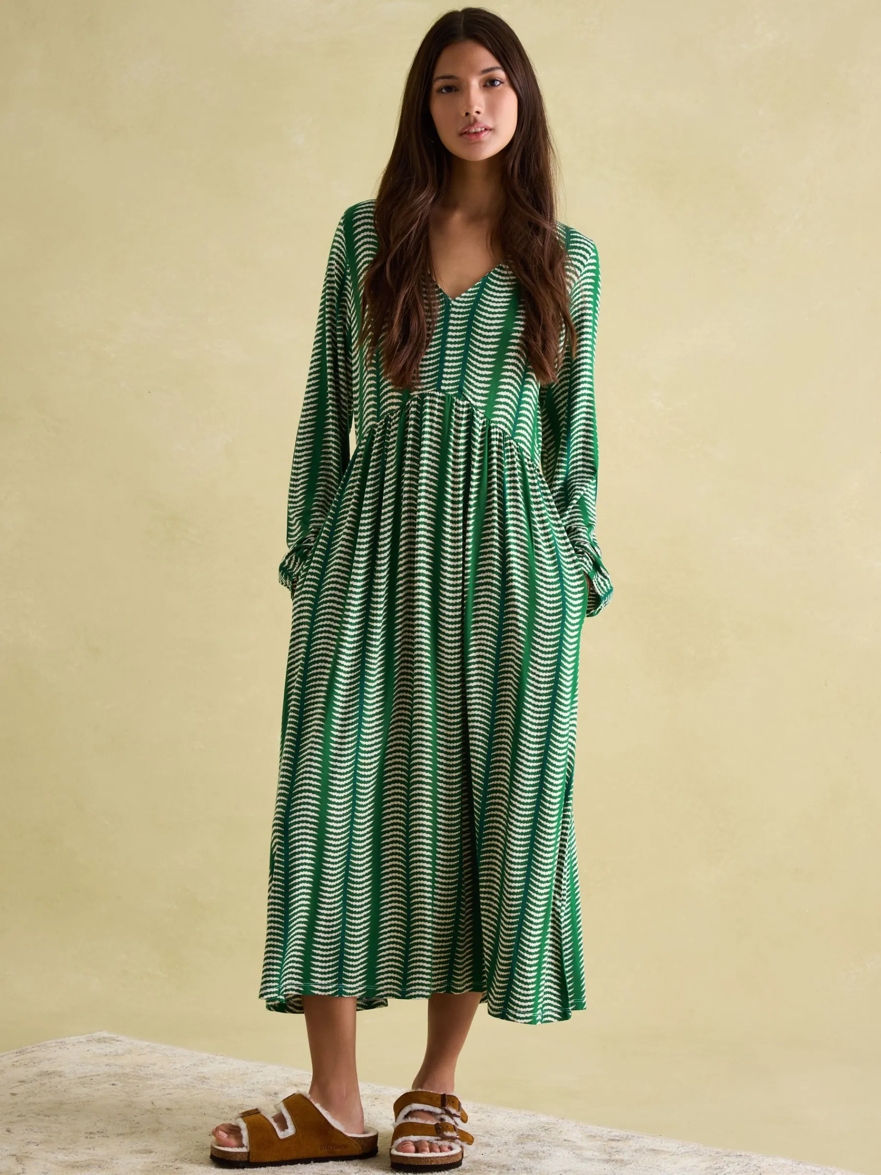 Nia Long Sleeve Midaxi Dress<Joules Hot