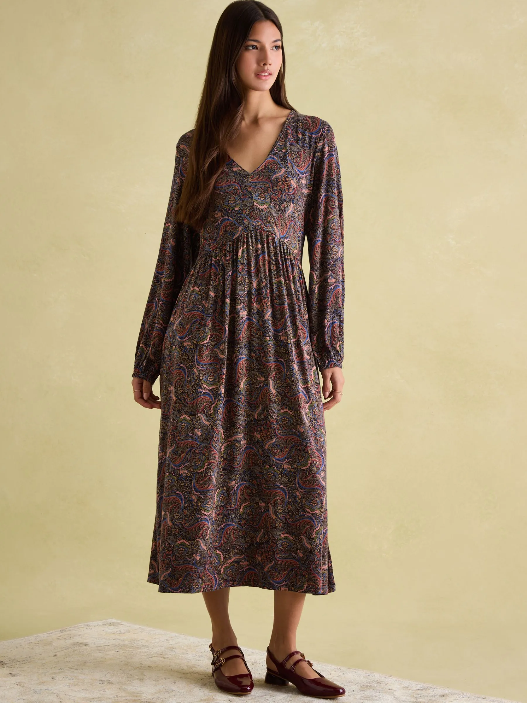 Nia Long Sleeve Midaxi Dress<Joules
