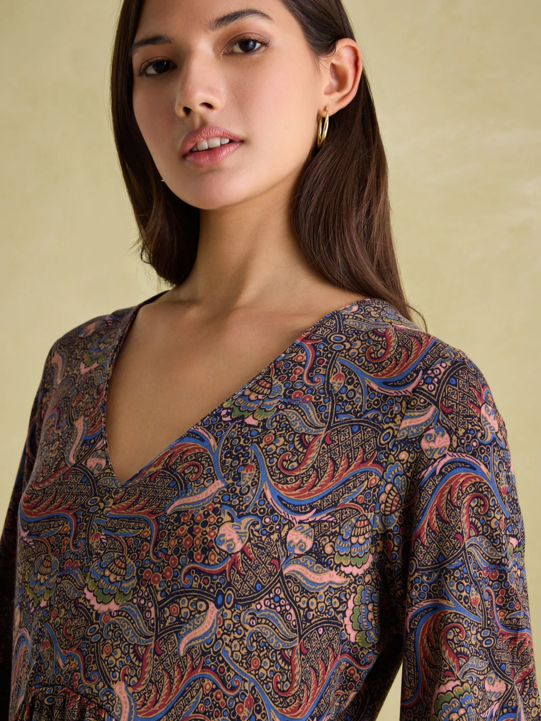 Nia Long Sleeve Midaxi Dress<Joules