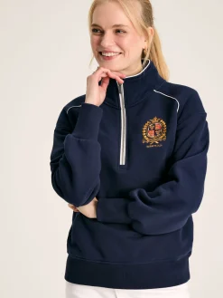 Official Badminton Navy Blue Unisex Quarter Zip Sweatshirt<Joules Sale