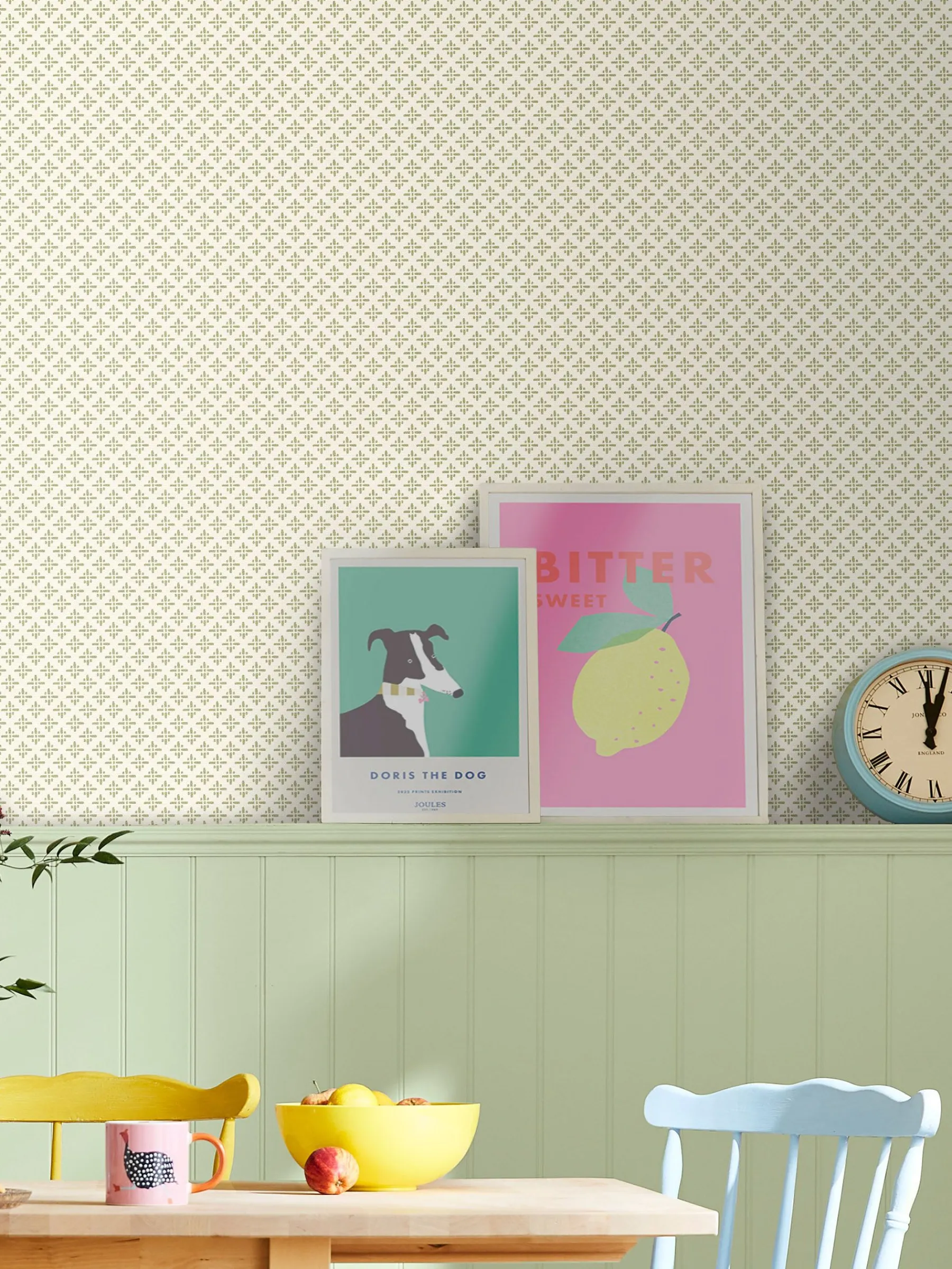 Olive Green Beckett Star 10M Wallpaper<Joules Hot