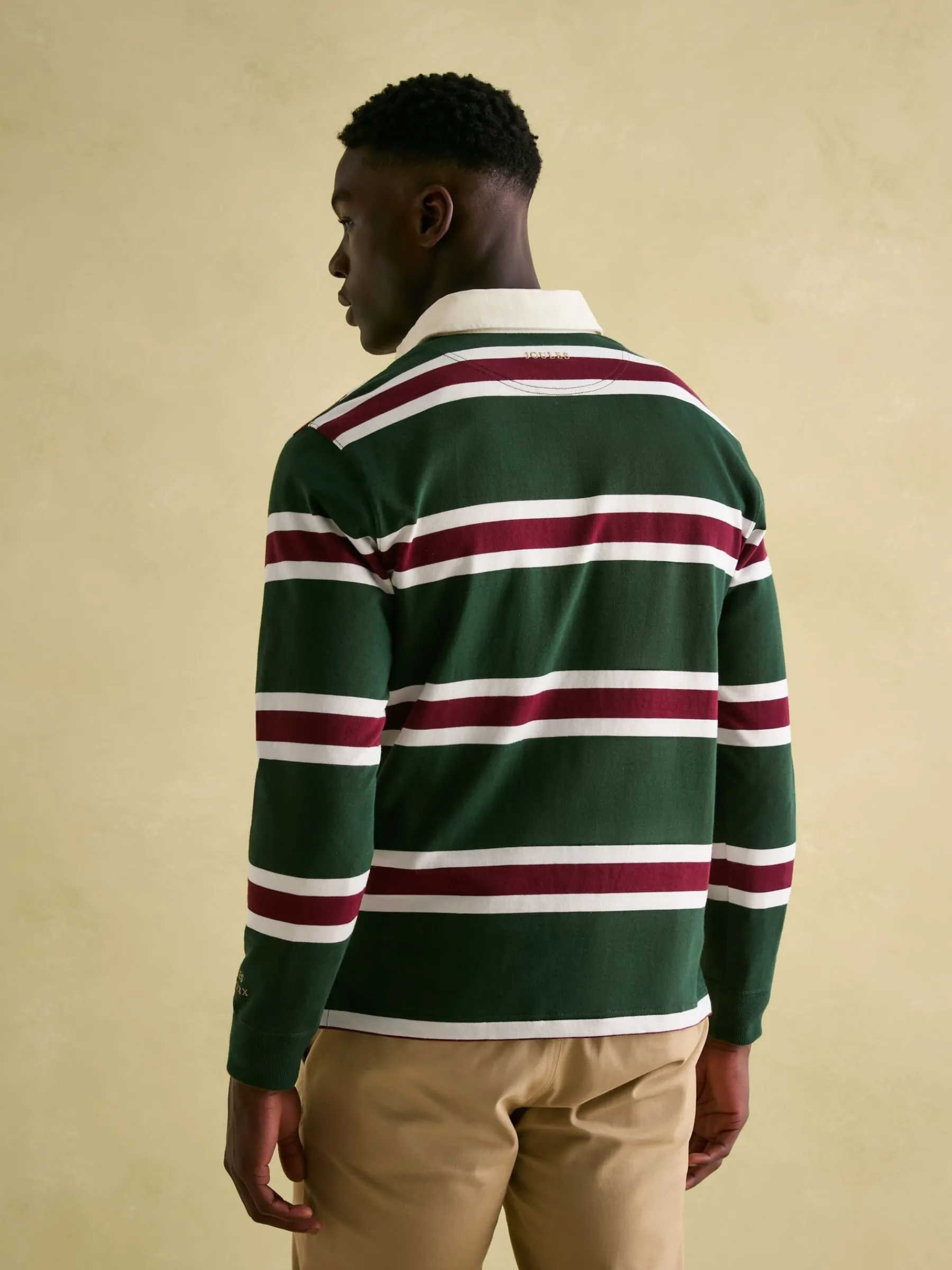 Onside Green & Red Striped Rugby Shirt<Joules Sale